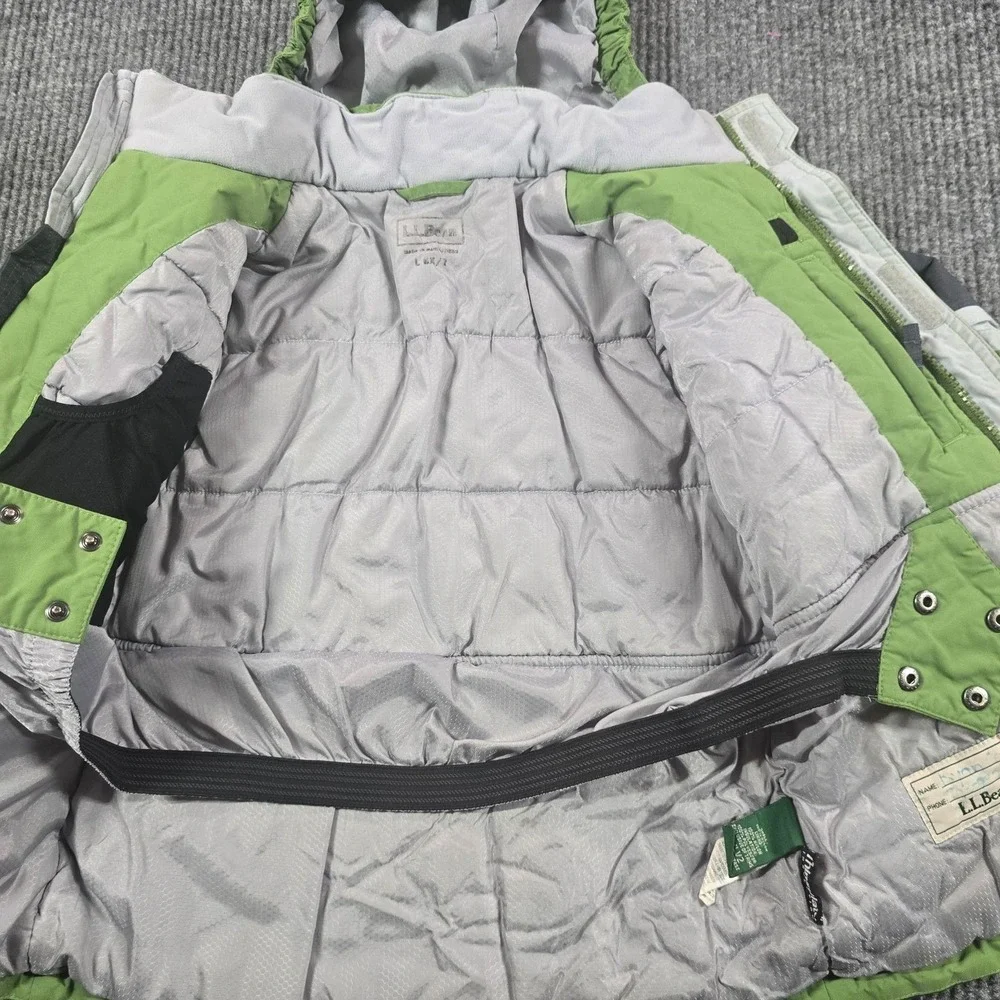 L.L. Bean Jacket Boys Large 6X 7 Green Hooded Insulated Ski Snow Thinsulate